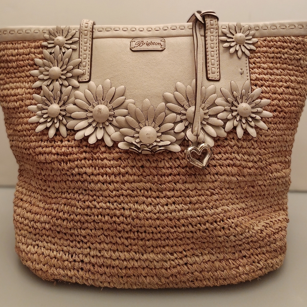 Brighton basket weave daisy tote